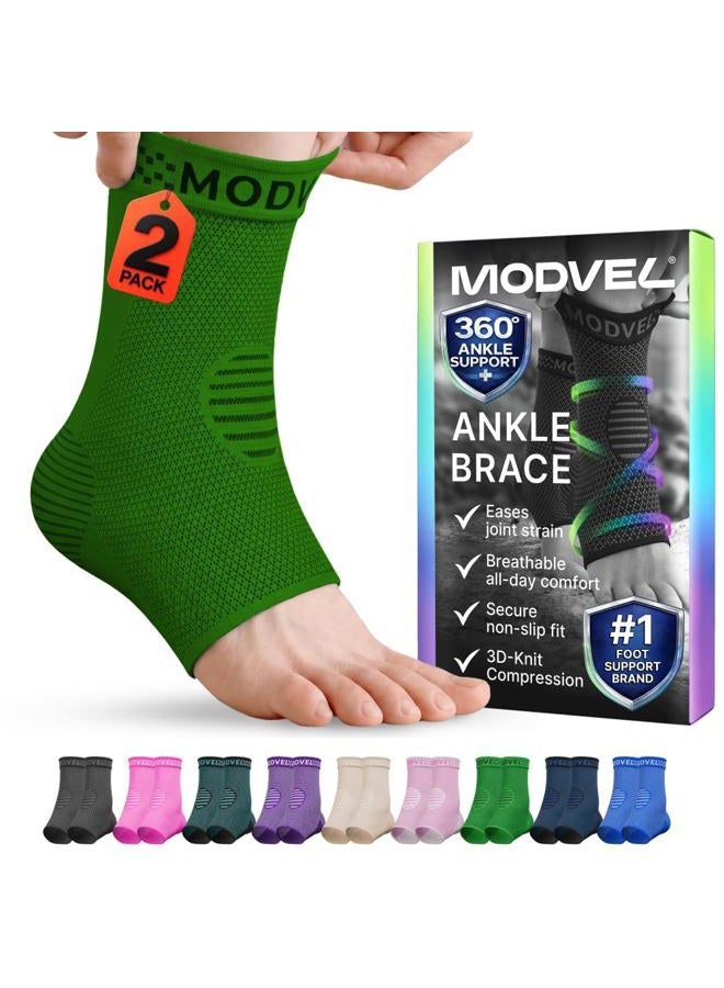 Modvel Foot & Ankle Brace Socks for Sprained Ankle Compression Sleeve - Plantar Fasciitis Relief Brace, Foot Support for pain Women & Men - Tendonitis & Arthritis Feet Sleeve, Stabilizing Ankles Wrap - Image 1