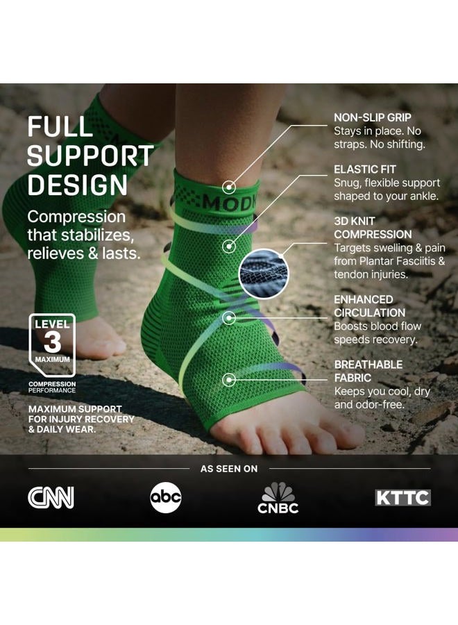 Modvel Foot & Ankle Brace Socks for Sprained Ankle Compression Sleeve - Plantar Fasciitis Relief Brace, Foot Support for pain Women & Men - Tendonitis & Arthritis Feet Sleeve, Stabilizing Ankles Wrap - Image 4