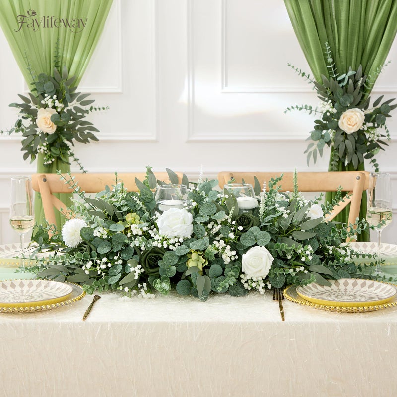 Faylifeway 150Pcs 5 Kind Mixed Greenery Eucalyptus Stems Bulk for Wedding Decor, Babies Breath Flowers Artificial & Greenery for Centerpieces DIY Bouquets Vases Table Home Decor - Image 2