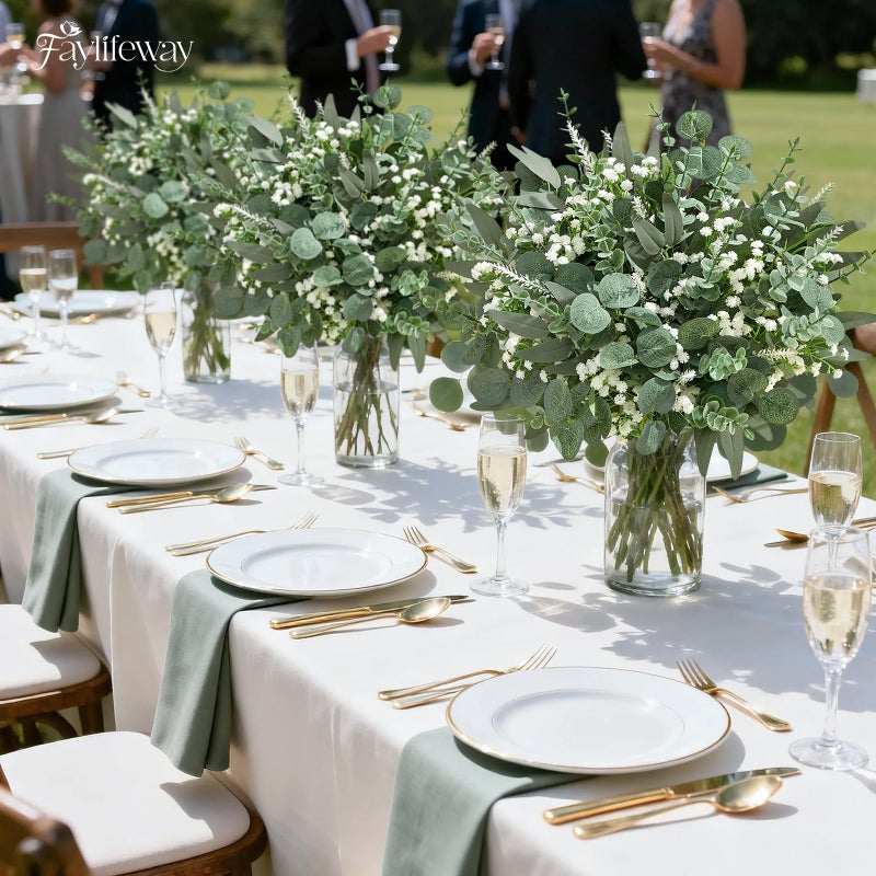 Faylifeway 150Pcs 5 Kind Mixed Greenery Eucalyptus Stems Bulk for Wedding Decor, Babies Breath Flowers Artificial & Greenery for Centerpieces DIY Bouquets Vases Table Home Decor - Image 5