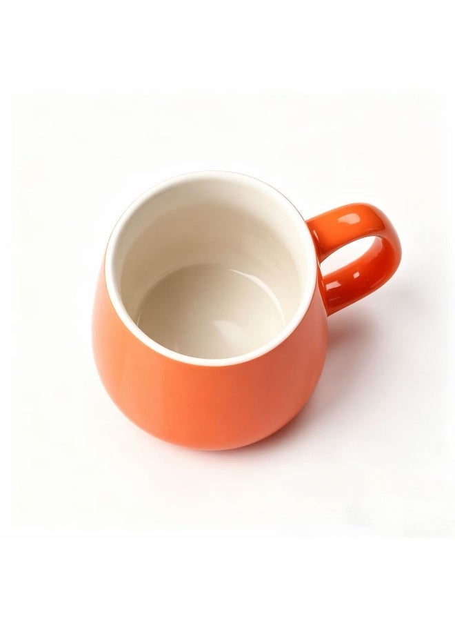 Orange Ceramic Coffee Mug, 380ML, Dishwasher Safe - Image 2