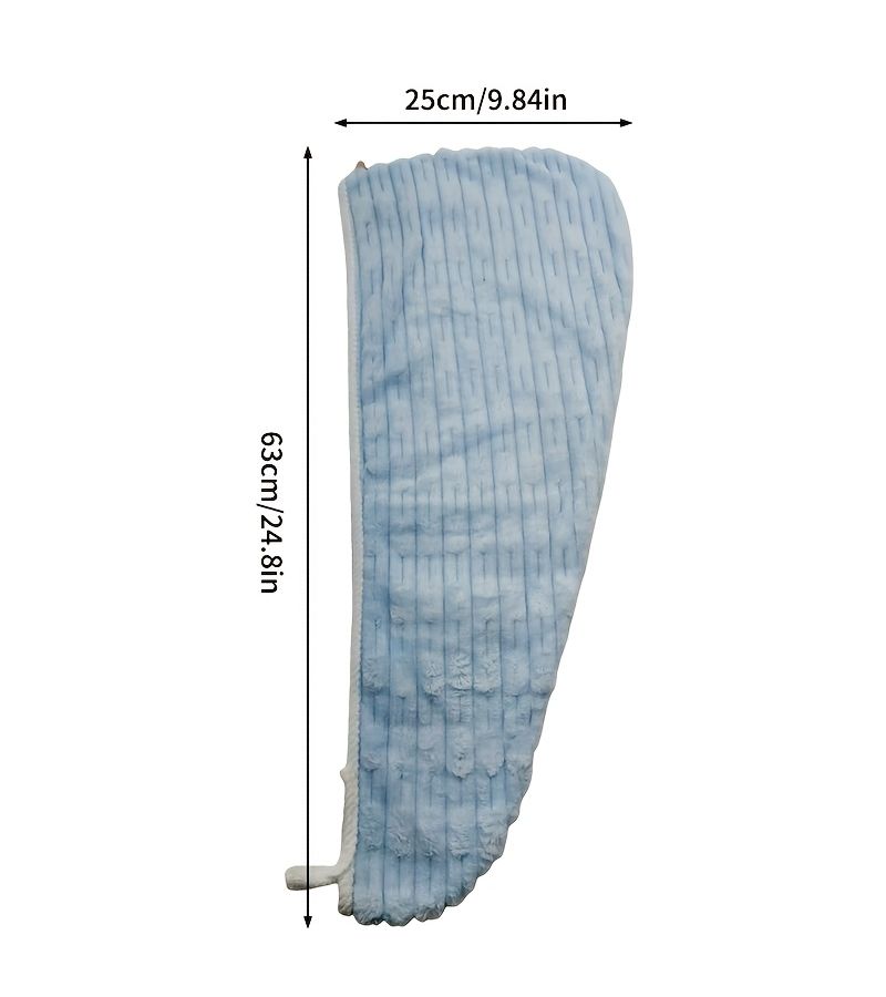 White Velvet Hair Drying Cap For Women Absorbent Quick Dry Hair Towel Wrap - Image 3