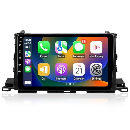 ViaBecs Android 13.0 6G 128G Car Stereo Wireless Apple CarPlay for Toyota Highlander 2014-2019, 10.2" HD Touch Screen Radio Bluetooth GPS Navigation, 2.4GHz & 5GHz WiFi, SWC, DSP 48-EQ AM FM Radio - Image 1