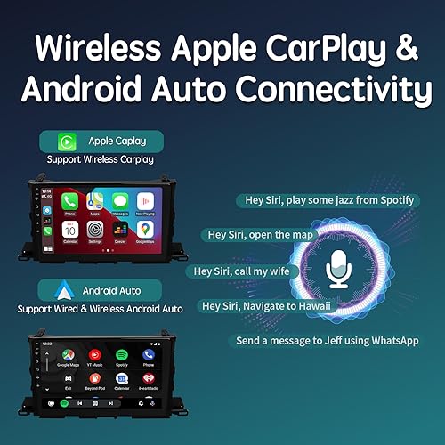 ViaBecs Android 13.0 6G 128G Car Stereo Wireless Apple CarPlay for Toyota Highlander 2014-2019, 10.2" HD Touch Screen Radio Bluetooth GPS Navigation, 2.4GHz & 5GHz WiFi, SWC, DSP 48-EQ AM FM Radio - Image 4