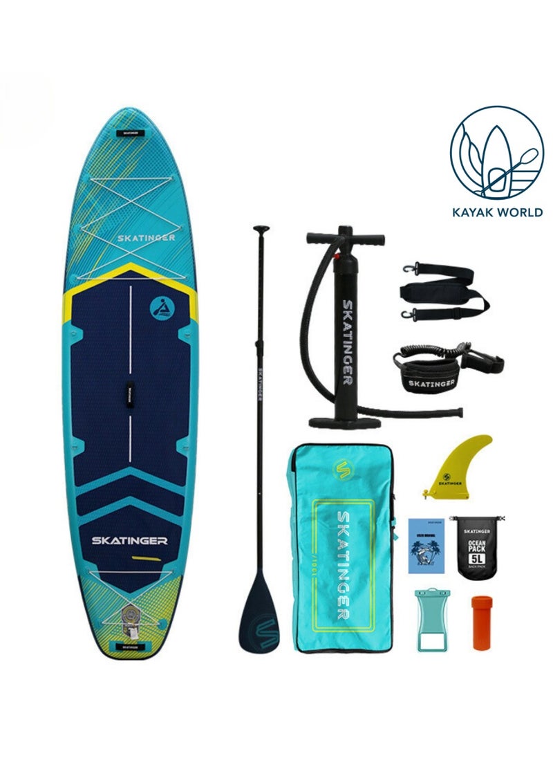 Generic - Super Wide Inflatable Stand Up Paddle Board, Ultra Stable Wide SUP for 2+1 People/Family/Big Size w/Shoulder Strap, 100L Backpack, All-Round Sup Board, US Fin' - Image 1