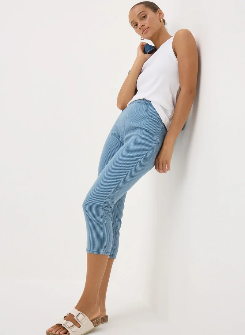 Matalan Blue Stripe Cropped Jeggings