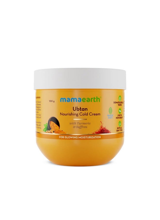 Mamaearth Ubtan Nourishing Cold Cream For Winter With Turmeric & Saffron For Glowing Moisturization 100 G  - Image 1
