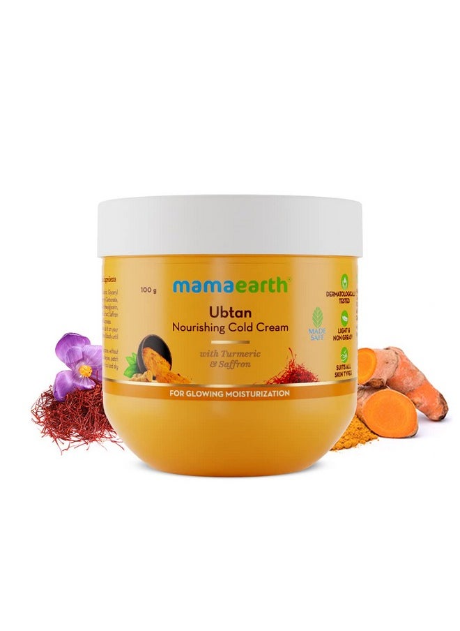 Mamaearth Ubtan Nourishing Cold Cream For Winter With Turmeric & Saffron For Glowing Moisturization 100 G  - Image 2