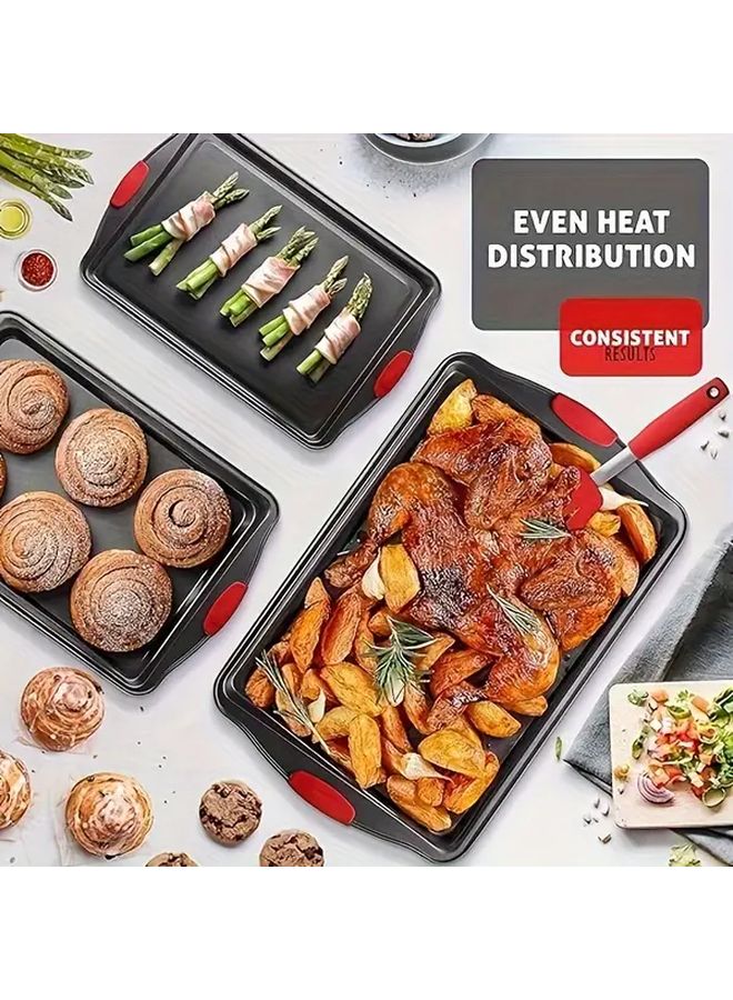 Large Non Stick Baking Tray Heat Resistant To 230C Non Slip Handle - Image 2