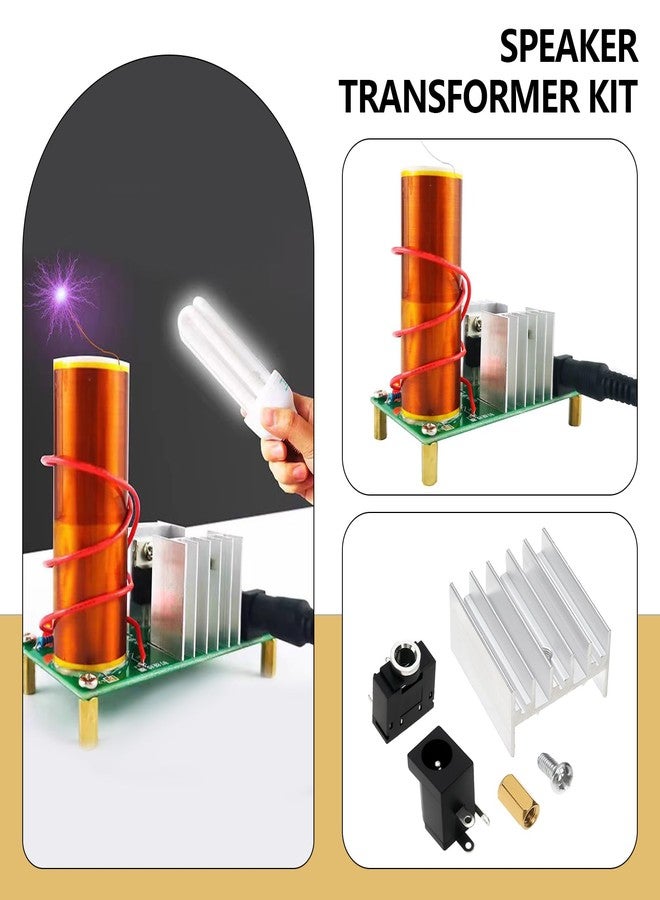 Create idea 2set Coil Speaker DIY Mini Transformer Kit DC 15-24V 15W Compatible with Tesla Coil Plasma Speaker Wireless Transmission Compatible with Tesla Coil Module Soldering Project Unassembled - Image 2