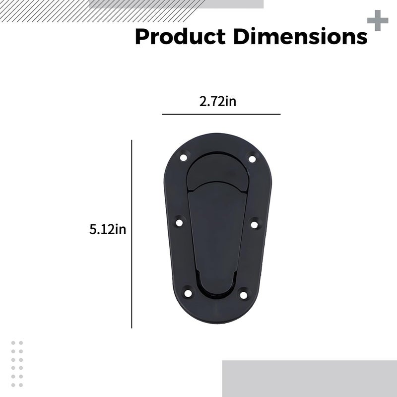 Black Quick Latch Hood Pins, Carbon Fiber Bonnet Latch Kit, Universal Racing Car Latch, 5.1 X 2.7 in - Image 3