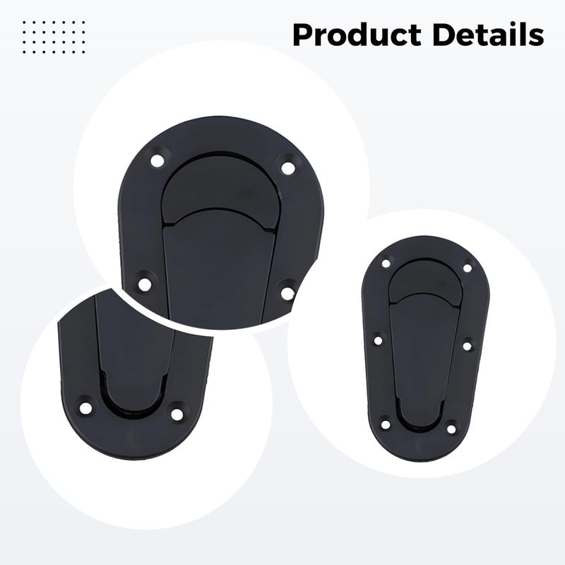 Black Quick Latch Hood Pins, Carbon Fiber Bonnet Latch Kit, Universal Racing Car Latch, 5.1 X 2.7 in - Image 4