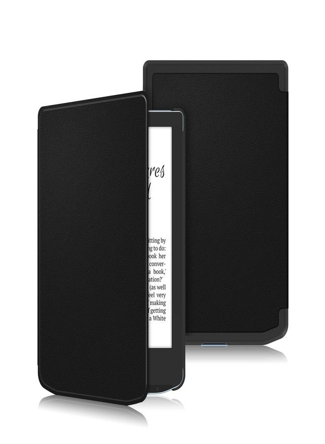 Gylint جراب Gylint لجهاز Pocketbook Verse PRO مقاس 6 بوصات (إصدار 2023)، جراب قابل للطي فائق النحافة من جلد البولي يوريثان، مزود بحامل، لجهاز Pocketbook Verse Pro مقاس 6 بوصات (PB629/634)، أسود اللون - Image 1