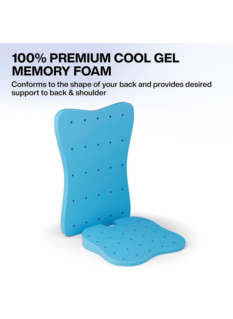 FOverA FOVERA Car Backrest Seat Cushion Combo Memory Foam Full Back Support Seat Cushion for Comfortable Driving Promotes Healthy Driving Posture and Relieves Back Pain  - Image 5