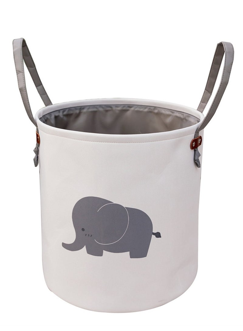 Durable Large Capacity Household Multifunction Laundry Basket With Portbale Handle Foldable Fabric Cartoon Elephant Printed Baby Kids Toys Organizer - Image 1