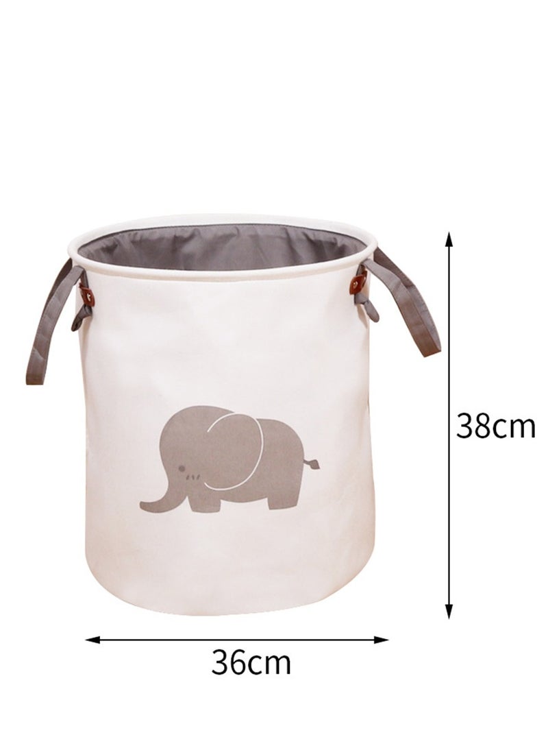 Durable Large Capacity Household Multifunction Laundry Basket With Portbale Handle Foldable Fabric Cartoon Elephant Printed Baby Kids Toys Organizer - Image 2