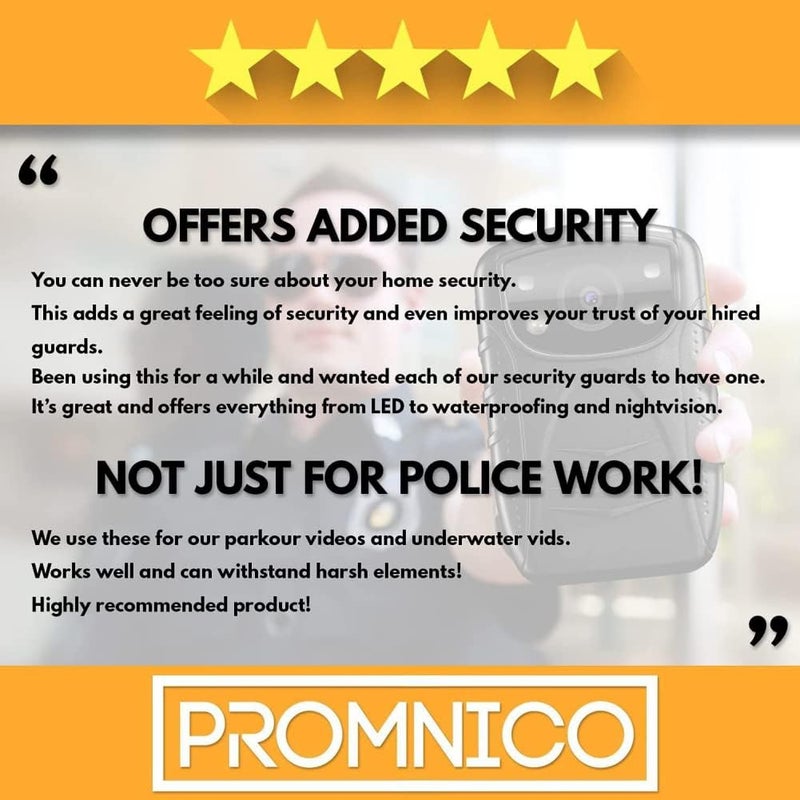 woobles Body Worn Camera, CAMMHD f Police Camera with 4 Inch Display,HD Night Vision Professional Portable Chest Recorder - Image 3