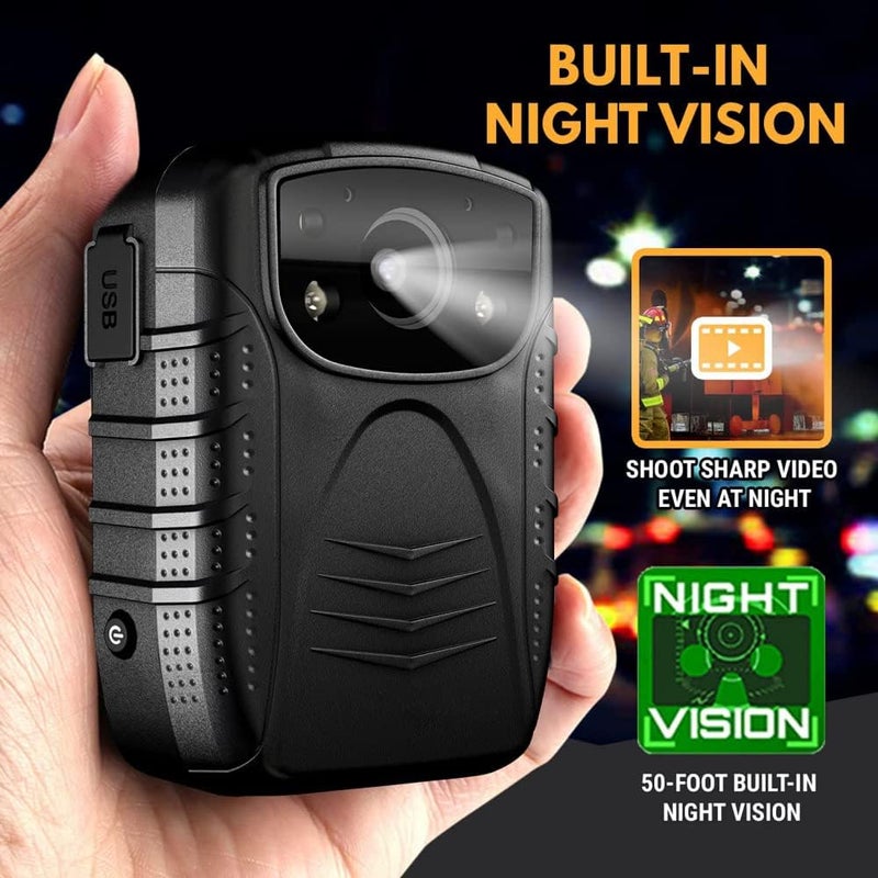 woobles Body Worn Camera, CAMMHD f Police Camera with 4 Inch Display,HD Night Vision Professional Portable Chest Recorder - Image 2
