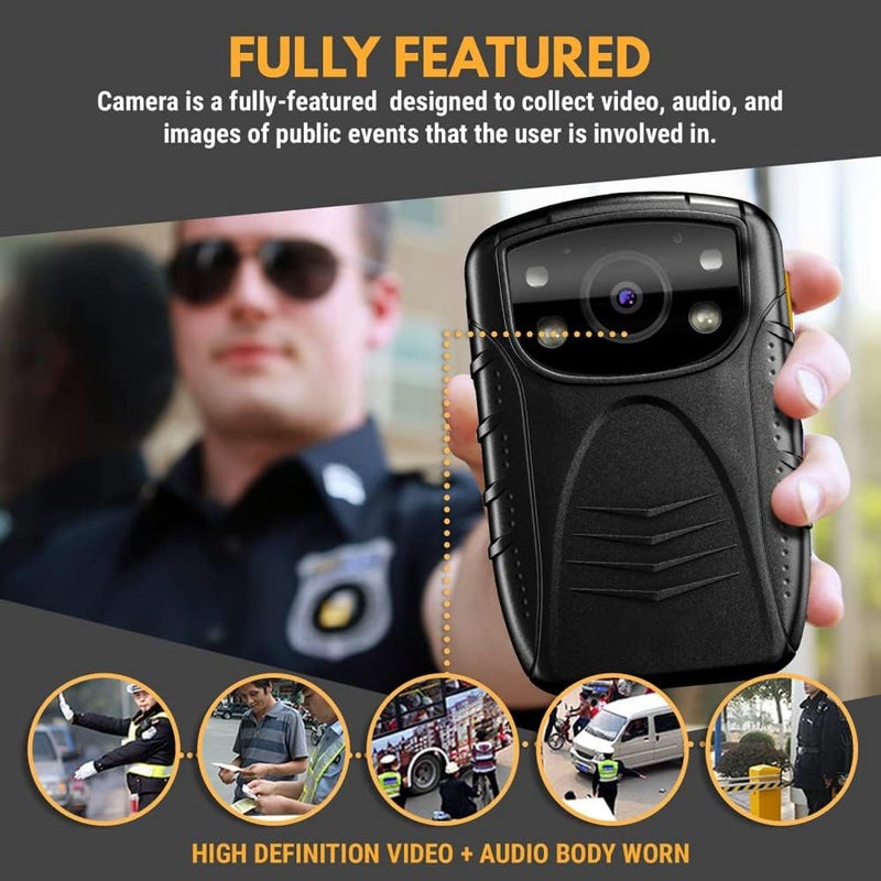 woobles Body Worn Camera, CAMMHD f Police Camera with 4 Inch Display,HD Night Vision Professional Portable Chest Recorder - Image 4