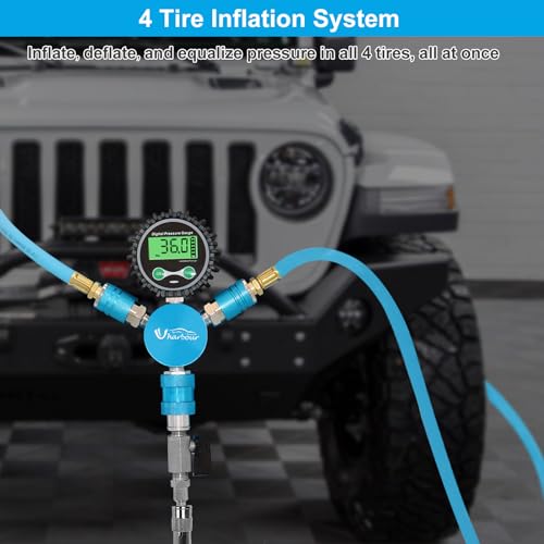 Uharbour 4 Tire Inflation System, 4 Tire Inflation Deflation System, 4 Tire Air Up Down System, 4 Tire Pressure Equalizer, Inflate or Deflate All 4 Tires at Once, Fits Up to 125" Wheelbase - Image 3