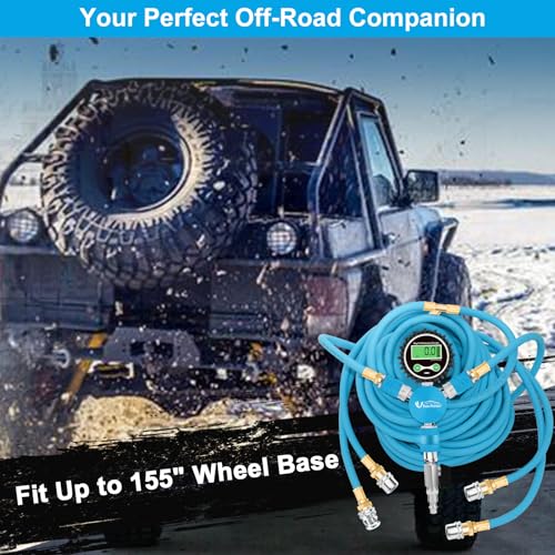 Uharbour 4 Tire Inflation System, 4 Tire Inflation Deflation System, 4 Tire Air Up Down System, 4 Tire Pressure Equalizer, Inflate or Deflate All 4 Tires at Once, Fits Up to 125" Wheelbase - Image 4