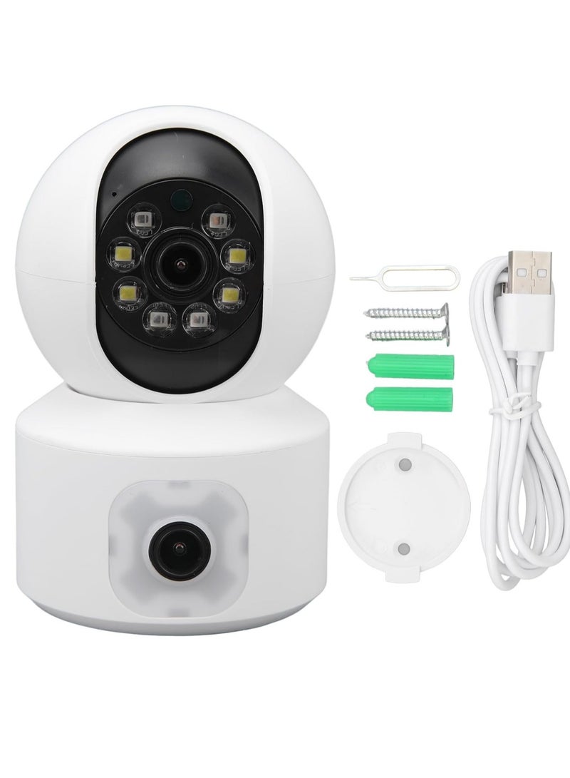 WiFi Dual Lens Security Camera HD Wireless Home Camera with Wide Angle NightMotion Detection, 2 Way, Panoramic Shooting, Rich Functions, HD Night - Image 2