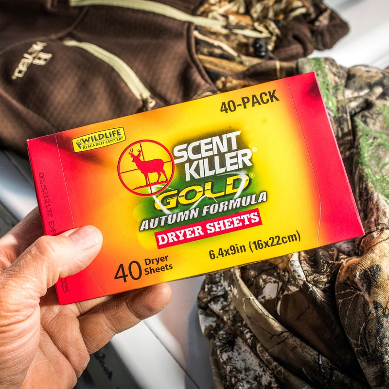Wildlife Research Scent Killer Gold Autumn Formula Dryer Sheets for Hunting, Pack of 40 - Image 2