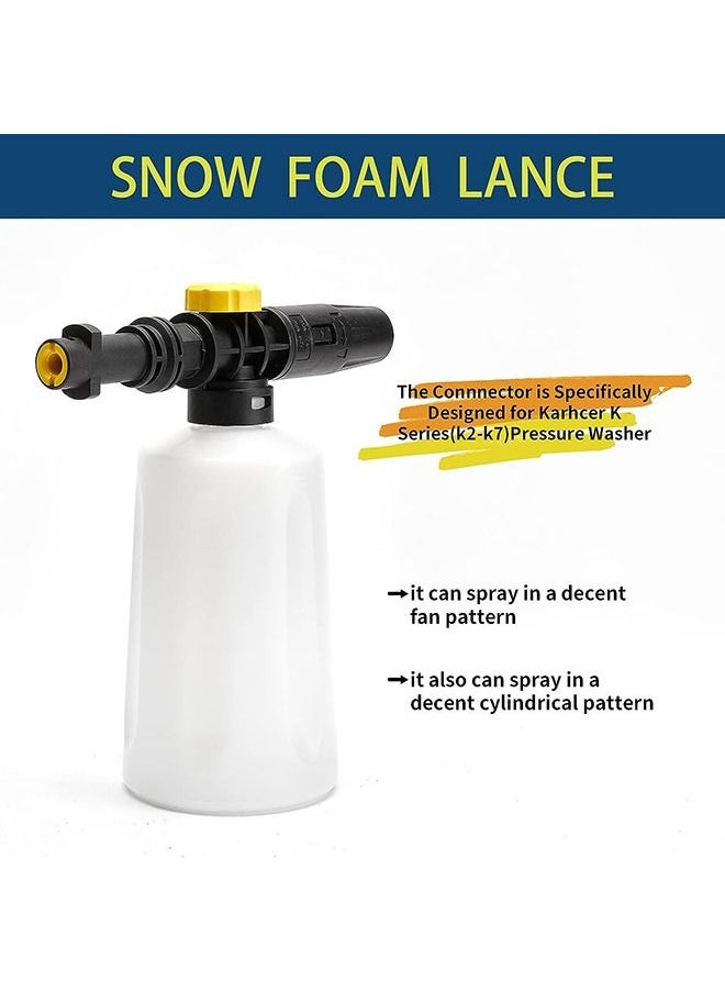 Arabest Snow Foam Lance Washer , Foam Cannon Jet Bottle for Karcher K2 K3 K4 K5 K6 K7 K Series, Soap Generator High Pressure Washer Car,  Foamer Wash with Adjustable Sprayer Nozzle ( 750ML)  - Image 2