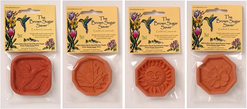 JBK Pottery Terracotta Granules Saver â€“ Minimize Hardening & Clumping, Durable Clay Disc, Airtight Keeper for Freshness, Ideal for Baking & Storaging Dry Ingredients, Assorted Designs (Pack of 4) - Image 2