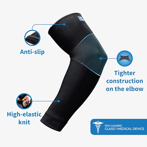 LP SUPPORT 668 Compression Elbow Sleeve - Arm Sleeve for Workouts, Sports & Weightlifting - for Golf and Tennis Elbow Brace for Men & Women (Black, M, 1pcs) - Image 3