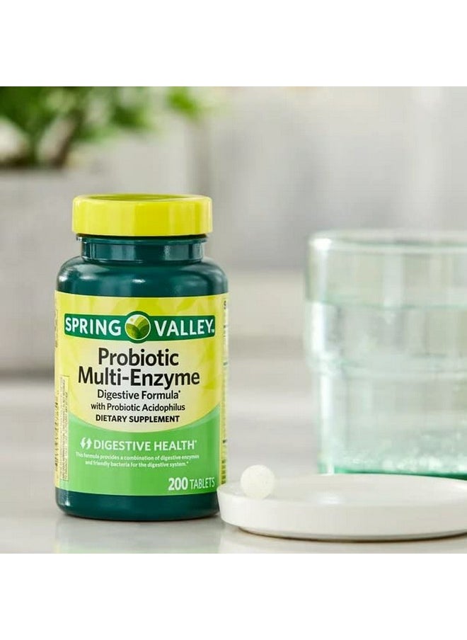 SPRING VALLEY - Probiotic Multienzyme Digestive Formula Tablets 200 Count - Image 1