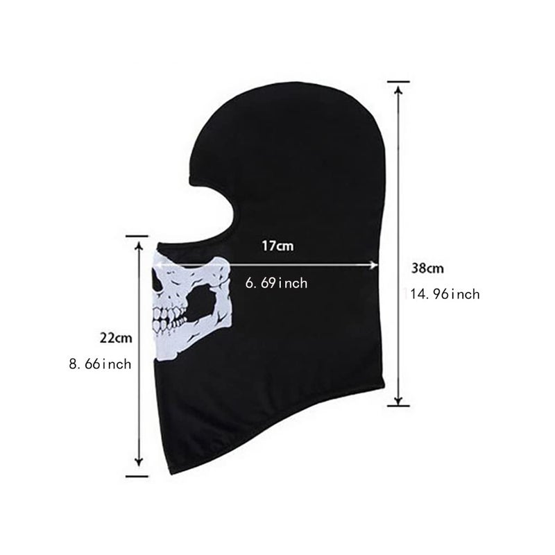 CAFELE Ghost Mask Skull Balaclava Ski Mask Skeleton Face Scarf Neck Gaiters for Men Motorcycle Cycling Outdoor Black - Image 3