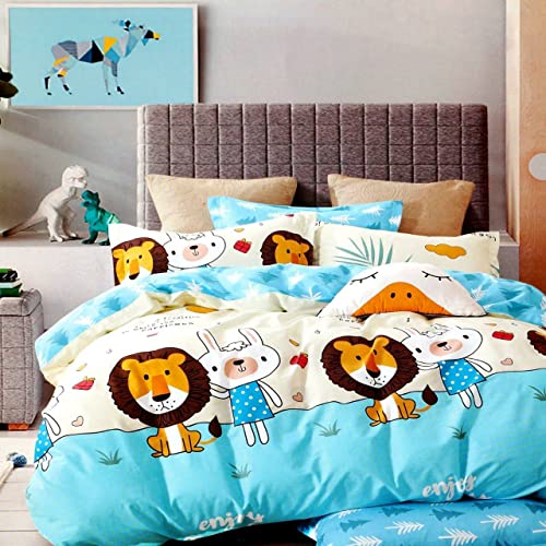 PRISCILLA Super Soft Single Bed Cartoon Printed Microfiber Kids' Glace Cotton Comforter (Size - 60" x 90" Inches) / Kids' Quilt/Blanket/Duvet, Suitable for Kids 0-8 Years. (Multicolor 10) - Image 1