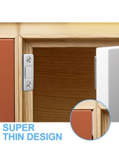 LIMBANI BROTHERS LIMBANI BROTHERS Magnetic Door Catch 4 Pack Ultra Thin Cabinet Magnetic Catch with Strong Adhesive Sticker Screws Slim Drawer Magnets Locks Furniture Safety Latches for Kitchen Cupboard Closet  - Image 5