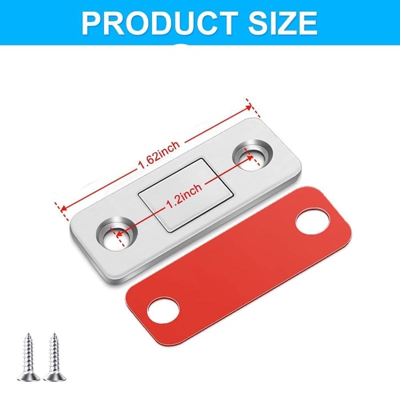 LIMBANI BROTHERS LIMBANI BROTHERS Magnetic Door Catch 4 Pack Ultra Thin Cabinet Magnetic Catch with Strong Adhesive Sticker Screws Slim Drawer Magnets Locks Furniture Safety Latches for Kitchen Cupboard Closet  - Image 2
