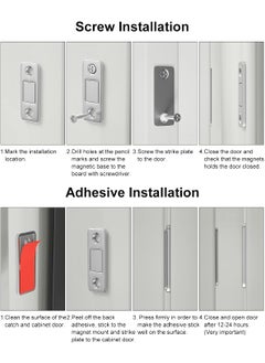 LIMBANI BROTHERS LIMBANI BROTHERS Magnetic Door Catch 4 Pack Ultra Thin Cabinet Magnetic Catch with Strong Adhesive Sticker Screws Slim Drawer Magnets Locks Furniture Safety Latches for Kitchen Cupboard Closet  - Image 3