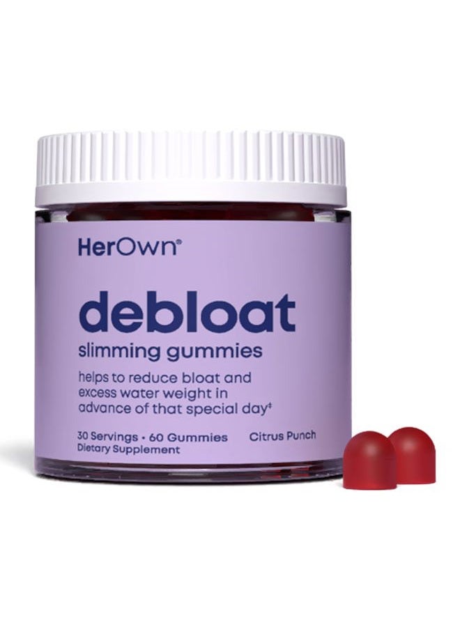 Her Own Debloat Gummy, Bloating and Gas Relief, Helps Reduce Water Retention, Supports Energy, with Apple Cider Vinegar and Dandelion, Gluten and Soy Free, Vegan, 60 Gummies, 60 Servings - Image 1
