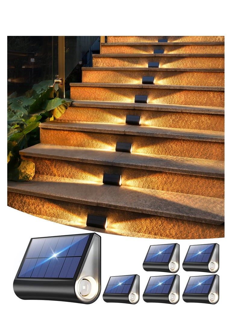 2-Pack Solar-Powered LED Step Lights - Waterproof Outdoor Security Lamps for Decks, Stairs, Patios, Fences, and Walls with Dual-Sided Illumination for Enhanced Safety and Decoration. - Image 1