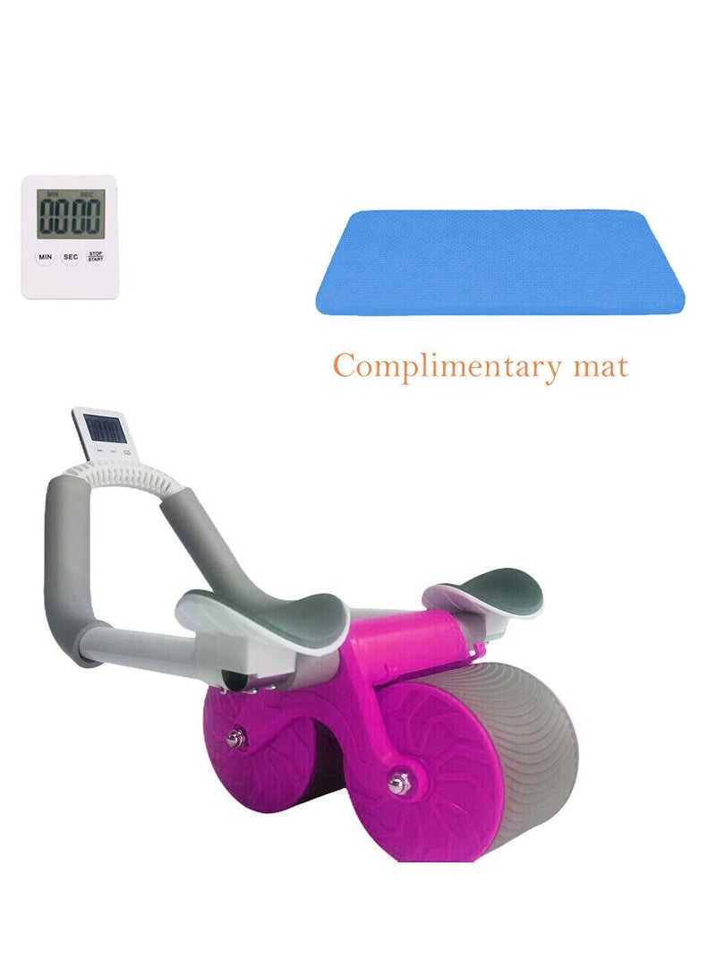 Digi Core عجلة آب رولر جديدة مع حصيرة للركبة ومؤقت، عجلة البطن الارتدادية التلقائية، أسطوانة تمرين البطن مع دعم الكوع، معدات تمارين البطن، أسطوانة تمرين البطن للنساء والرجال - Image 1