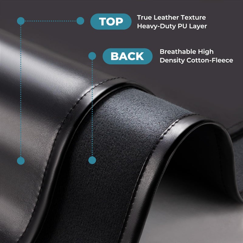 Noverlife 70x32in Massage Table Cover Protector, PU Leather Lash Bed Cover Reusable&Wipeable Esthetician Bed Covers Massage Beds Covers, Replacement Wax Mat for Beauty Salon Spa Tattoo - Black - Image 3