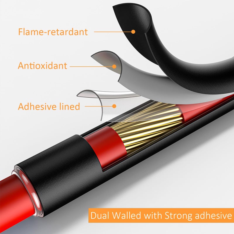 Twippo Heat Shrink Tubing Kit 355pcs - 3:1 Dual Wall Adhesive Lined - Electrical Waterproof Industrial Heat-Shrink Tubing Terminals- Marine Grade Wire Connector Shrink Wrap Tube - 3.15" Length - Black - Image 4