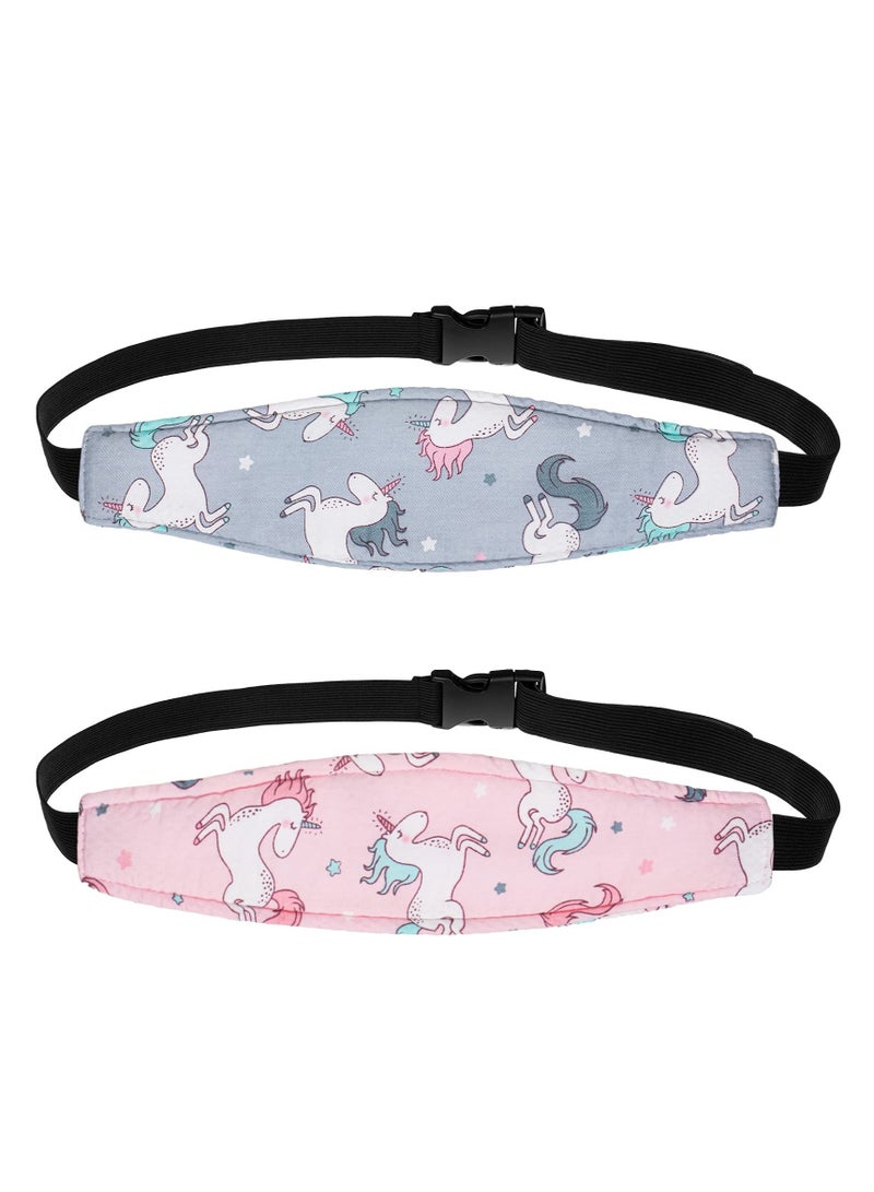 Baby Carseat Head Support Band, Toddler Car Seat Head Support, Stroller Seat Sleeping Headrest Neck Relief Head Strap, Slumber Sling Sleep Positioner, for Toddler, Infants, Child (Unicorn)
