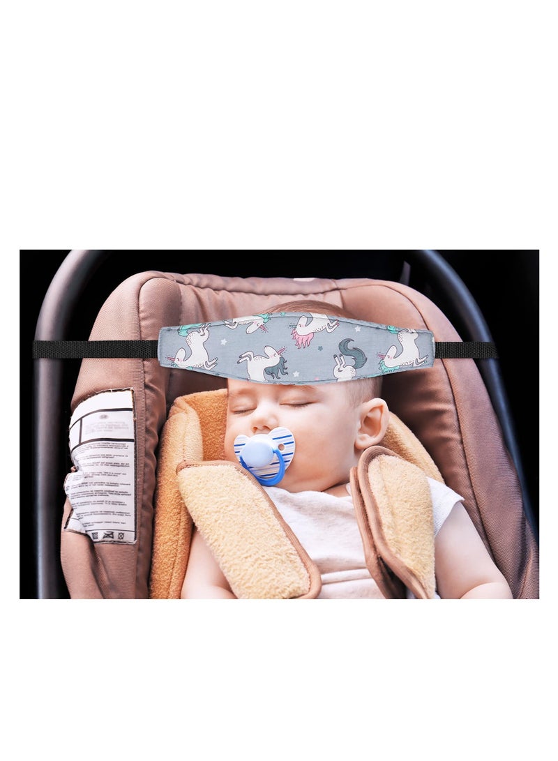 Baby Carseat Head Support Band, Toddler Car Seat Head Support, Stroller Seat Sleeping Headrest Neck Relief Head Strap, Slumber Sling Sleep Positioner, for Toddler, Infants, Child (Unicorn)