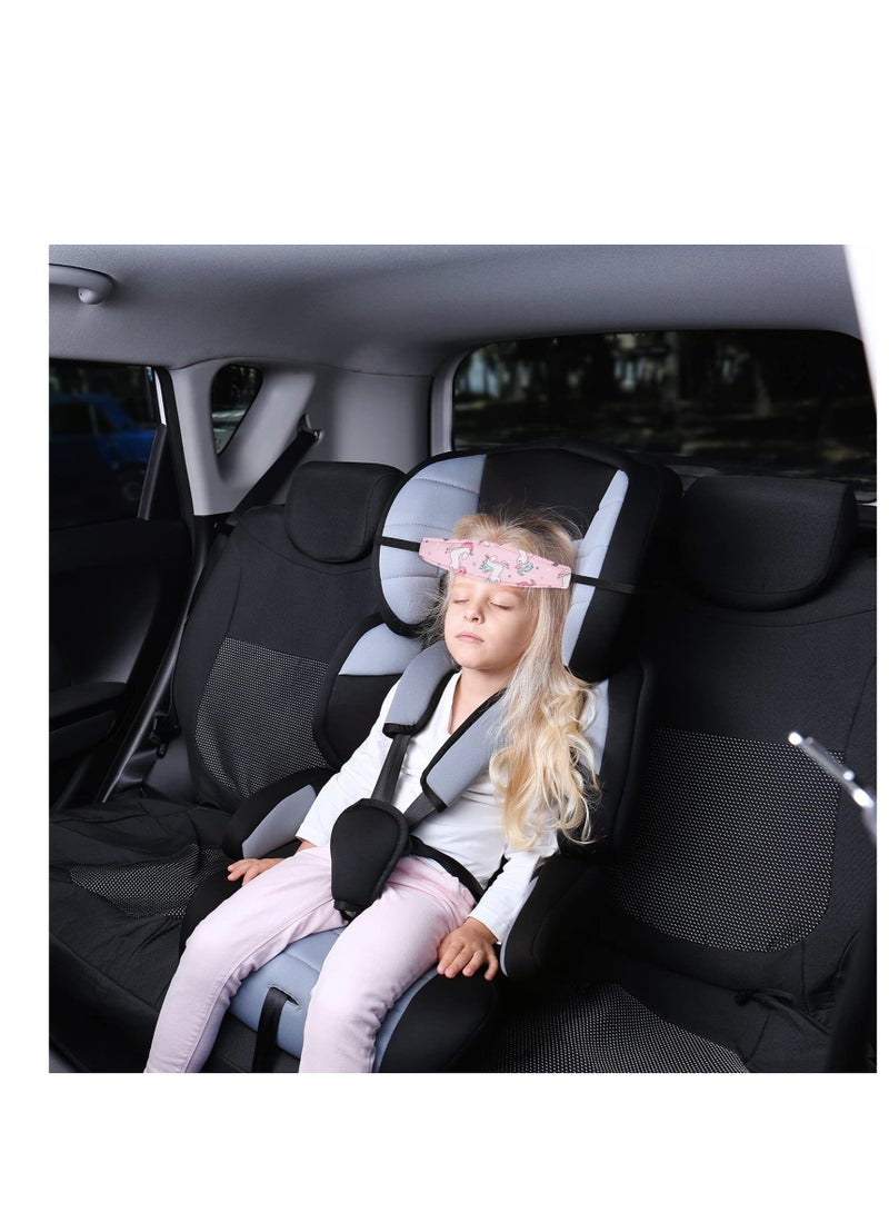Baby Carseat Head Support Band, Toddler Car Seat Head Support, Stroller Seat Sleeping Headrest Neck Relief Head Strap, Slumber Sling Sleep Positioner, for Toddler, Infants, Child (Unicorn)
