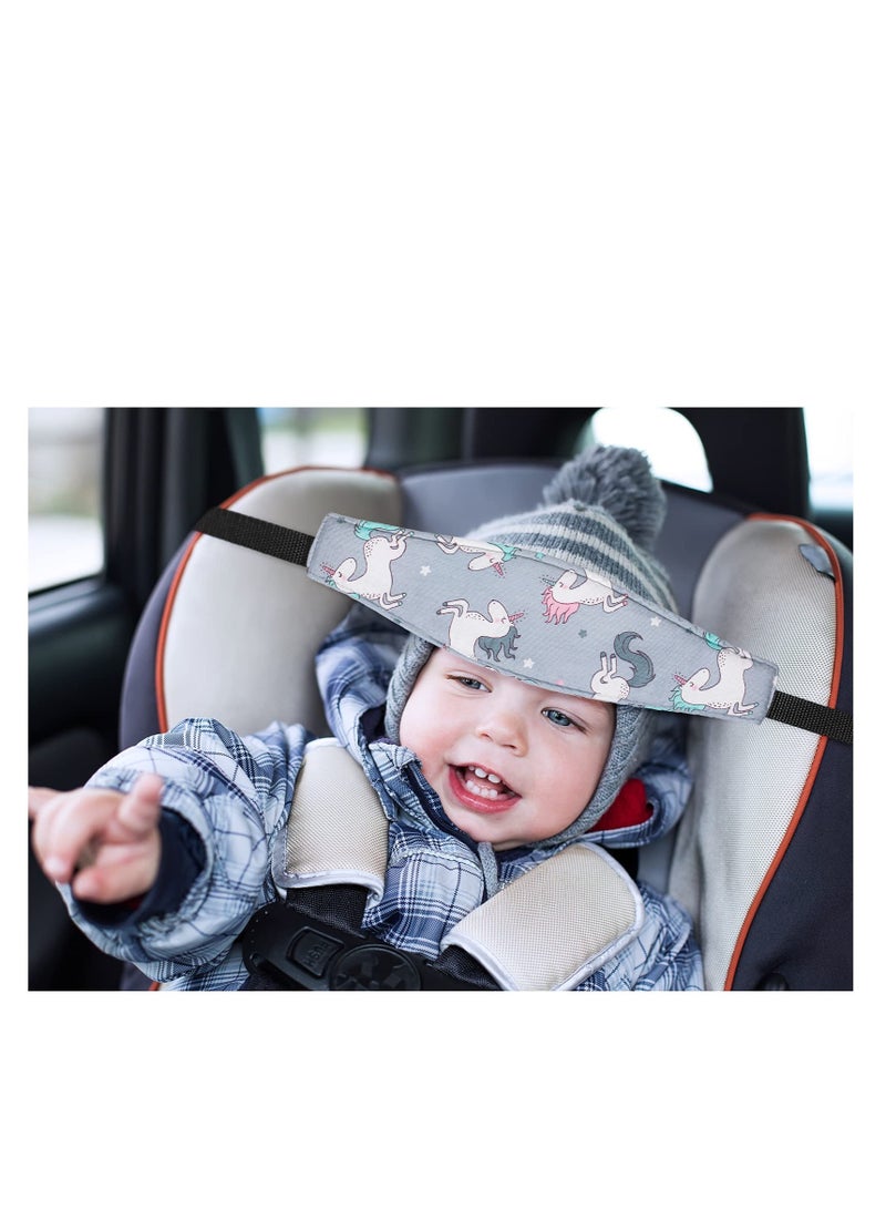 Baby Carseat Head Support Band, Toddler Car Seat Head Support, Stroller Seat Sleeping Headrest Neck Relief Head Strap, Slumber Sling Sleep Positioner, for Toddler, Infants, Child (Unicorn)