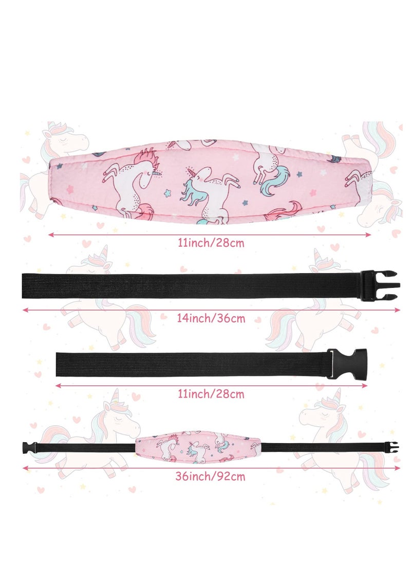 Baby Carseat Head Support Band, Toddler Car Seat Head Support, Stroller Seat Sleeping Headrest Neck Relief Head Strap, Slumber Sling Sleep Positioner, for Toddler, Infants, Child (Unicorn)