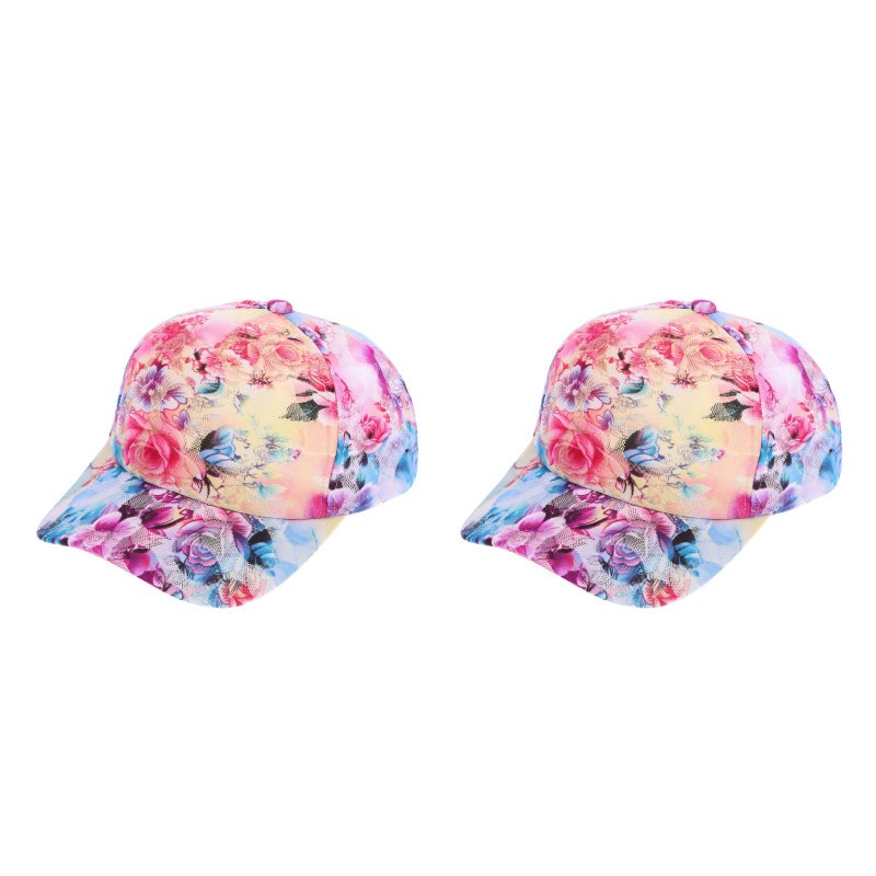 2pcs Pattern Baseball Caps Lace Mesh Outdoor Sun Hat Casual - 56-58cm - Image 3