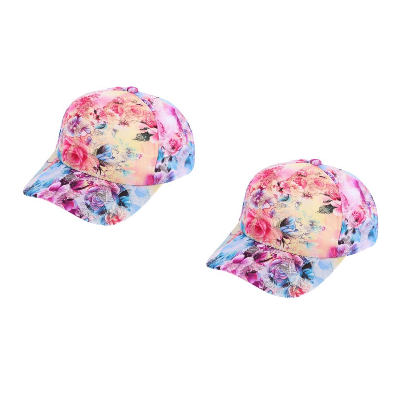 2pcs Pattern Baseball Caps Lace Mesh Outdoor Sun Hat Casual - 56-58cm - Image 2