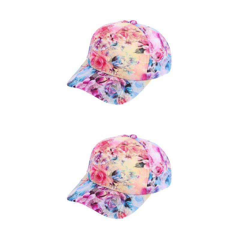2pcs Pattern Baseball Caps Lace Mesh Outdoor Sun Hat Casual - 56-58cm - Image 4