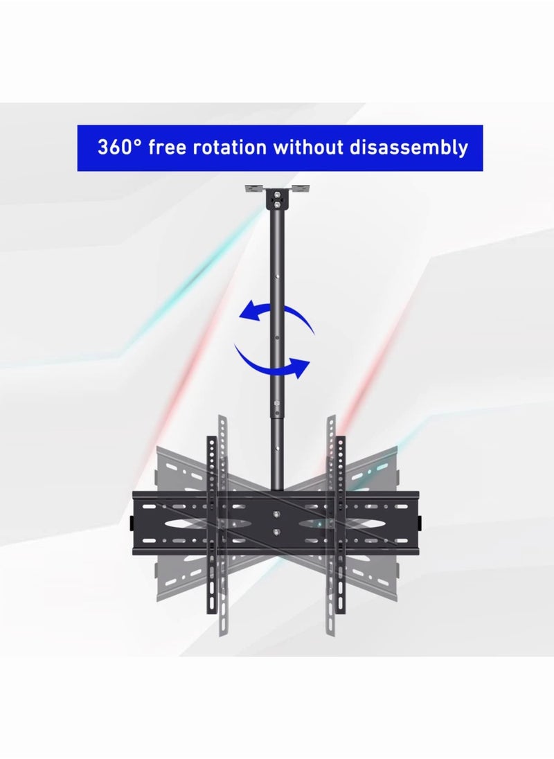 Chulovs - NEW Ceiling TV Mount For 40 42 43 50 55 60 65 70 Inch Flat Panel Televisions, Articulating Hanging Swivel TV Pole Bracket Adjustable Height 50KG Capacity - Image 1